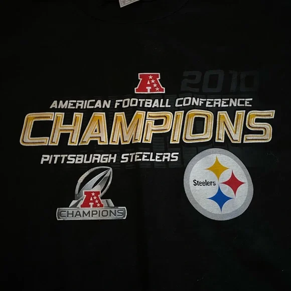 Vintage 2010 Pittsburg Steeler AFC Champions T Shirt - Picture 3 of 4